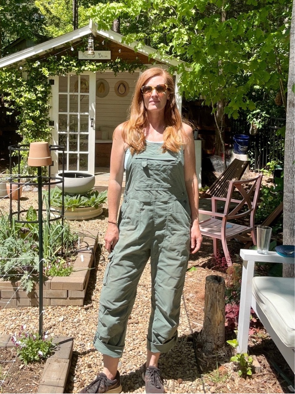 Duluth Trading Co Green Heirloom Gardening Bib Ripstop Overalls Womens XL X 31 - Picture 9 of 10